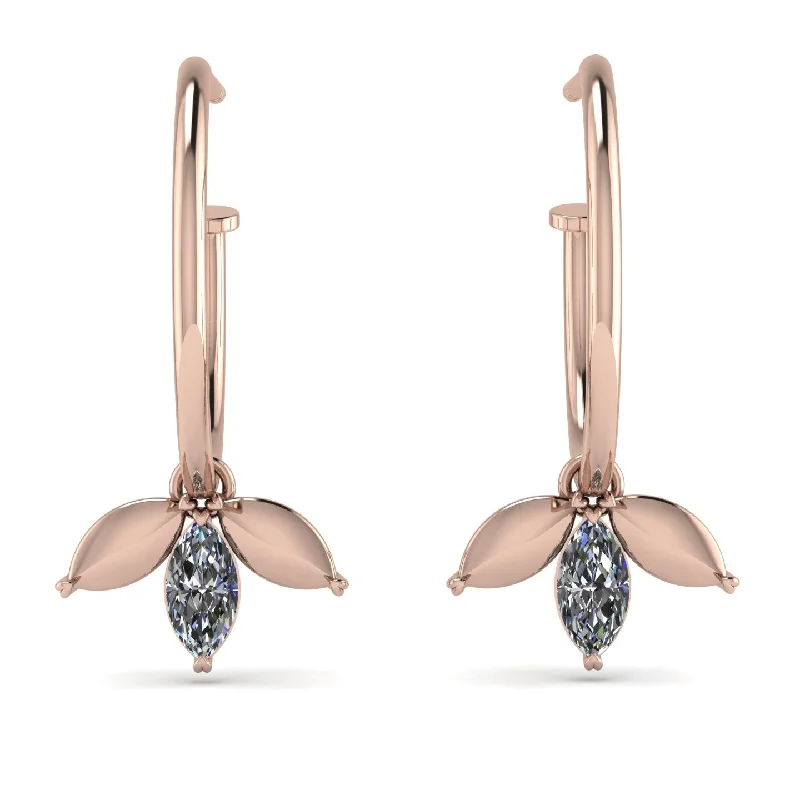 Modern Earrings For Sleek Fashion-Leaves Diamond Earrings - Anika No. 2