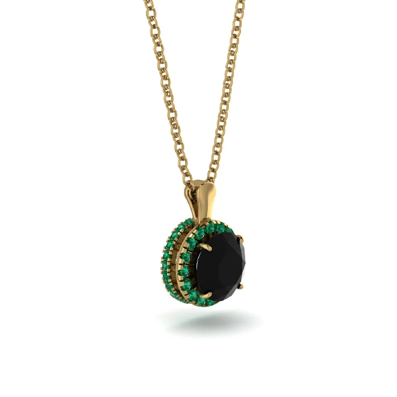 Hidden Halo Black Diamond Necklace - Catalina No. 22