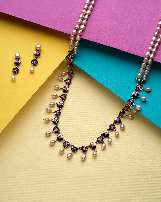 Mirian Pearl Necklace Set