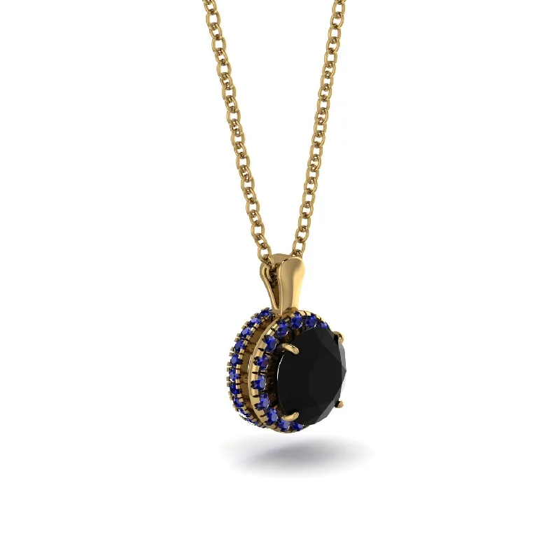 Hidden Halo Black Diamond Necklace - Catalina No. 67