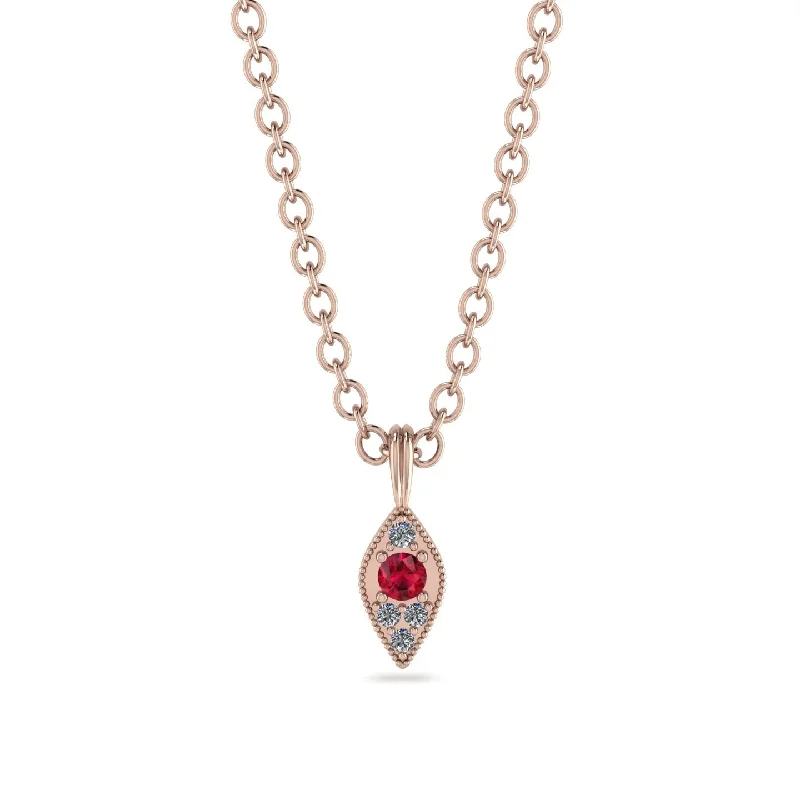 Milgrain Diamond Necklace - Jessie No. 11