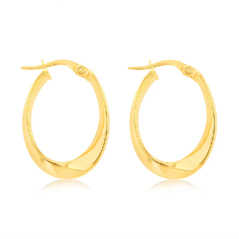 Unique Vintage Earrings For Timeless Fashion-9ct Yellow Gold Fancy Abstract Hoop Earrings