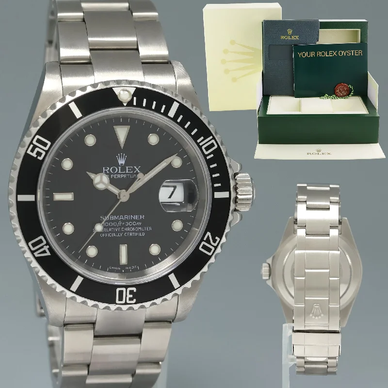 Stylish Multi-Function Watches For Practical Wear-2006 Rolex Submariner Date 16610 Steel Black Dial 40mm Oyster Watch Box