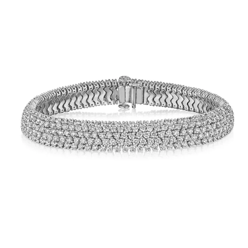 Elegant Adjustable Cuff Bracelets For Chic Style-5-Row Bracelet with Diamonds