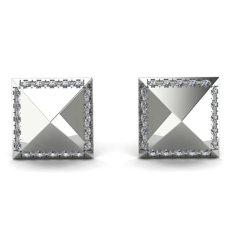 Glamorous Earrings For Night Life-Square Diamond Earrings - Elora No. 3