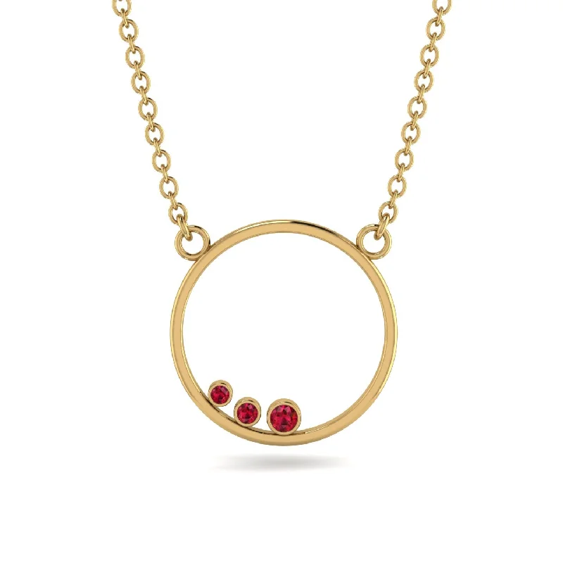 3 Ruby Round Necklace - Raina No. 10