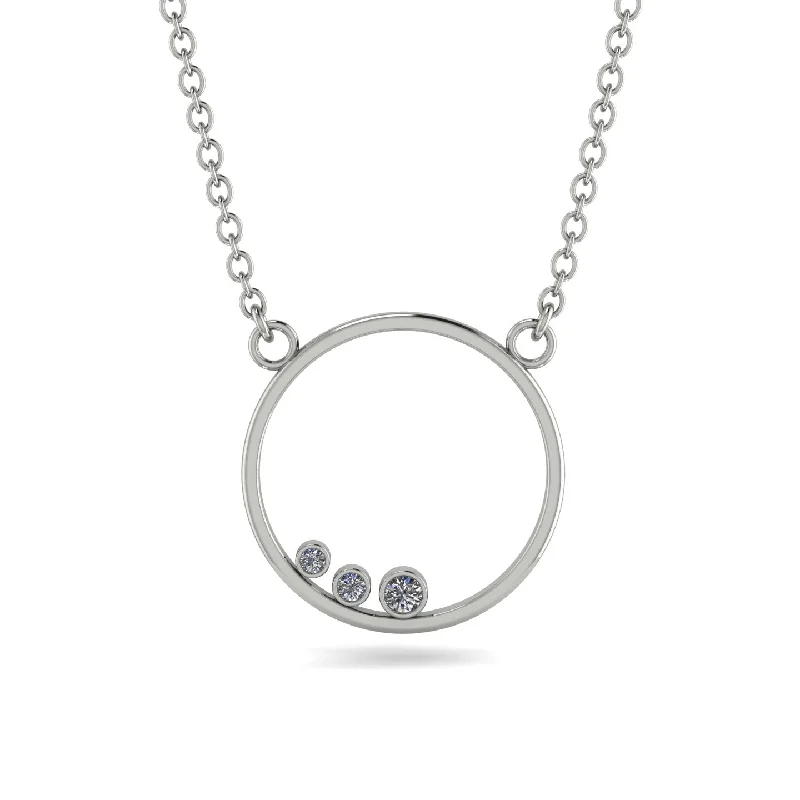 3 Diamond Round Necklace - Raina No. 3