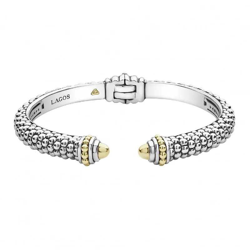 Affordable Silver-Plated Bracelets For Budget Glam-Two-Tone Cuff Bracelet