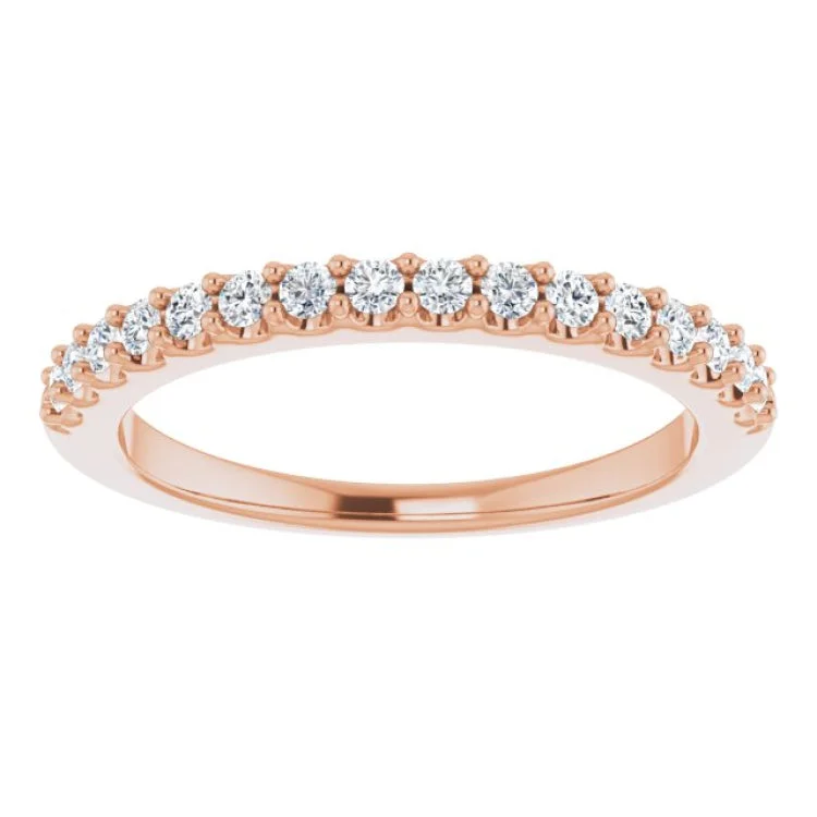 Sparkling Gemstone Wedding Rings For Elegant Fashion-14K Rose 1/4 CTW Natural Diamond Anniversary Band