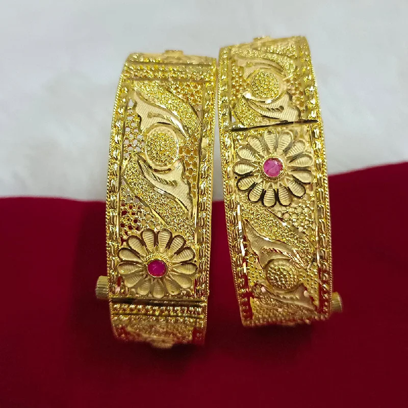 Timeless Gold Bangle Sets For Classic Glam-Pari Art Jewellery Forming Openable Bangles Set