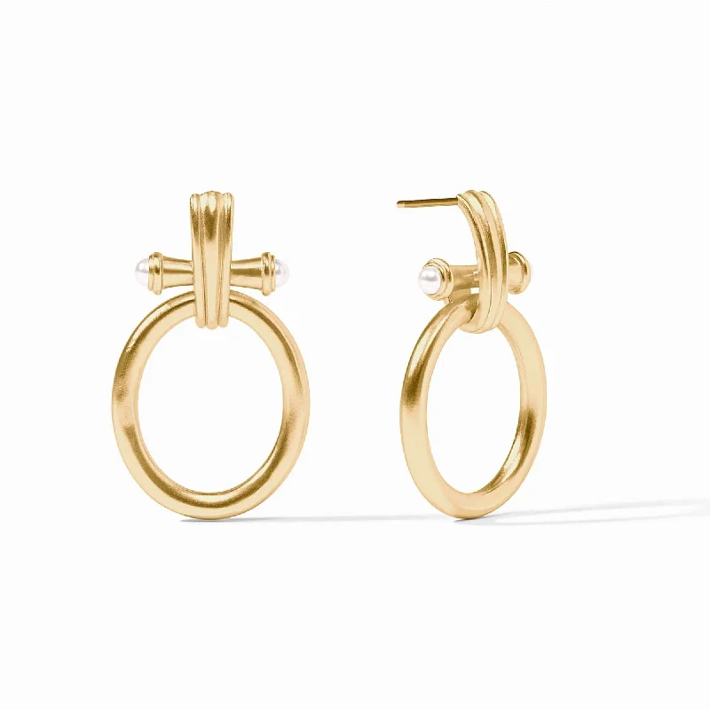 Luxurious Drop Earrings For Formal Gatherings-Bamboo Doorknocker Earrings