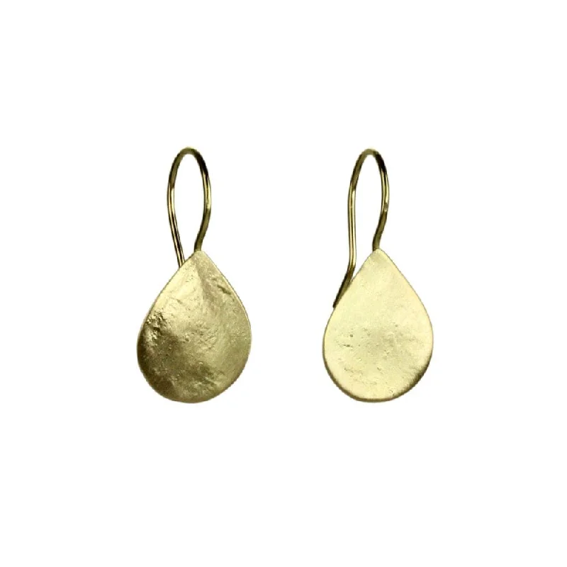 Fashionable Earrings For Casual Outfits-Yellow Gold Parchment Teardrop Earrings