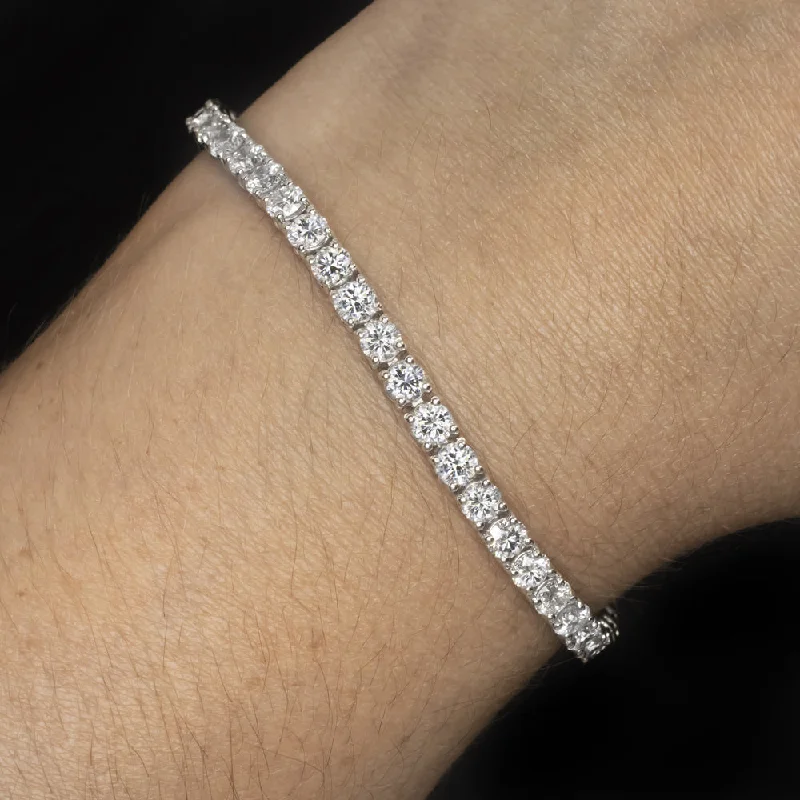 Unique Infinity Bracelets For Meaningful Fashion-8.6ct G-H VS NATURAL DIAMOND TENNIS BRACELET EXCELLENT CUT ROUND 18k WHITE GOLD