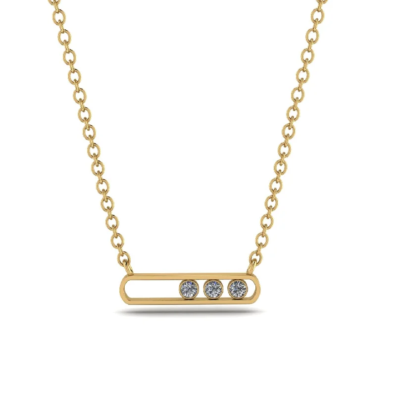 3 Diamond Stone Hollow Necklace - Zaria No. 1