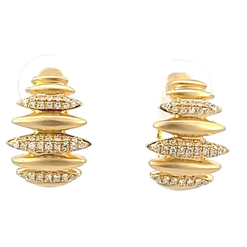 Elegant Silver Earrings For Formal Occasions-Yellow Gold Diamond Earrings