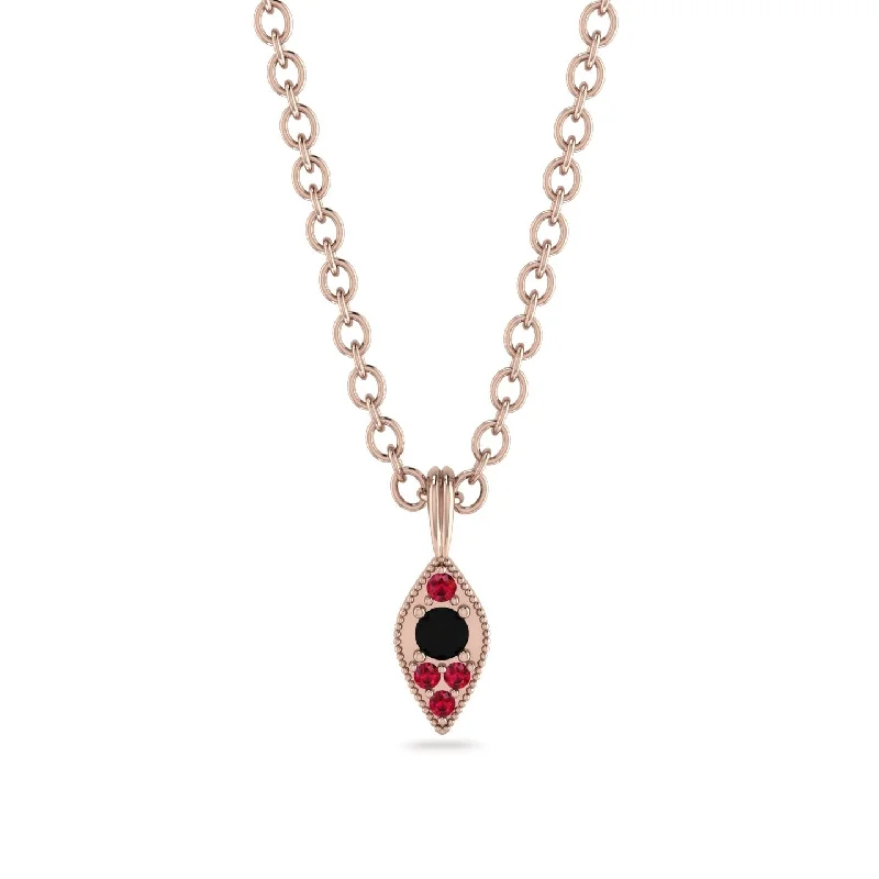 Milgrain Ruby Necklace - Jessie No. 53