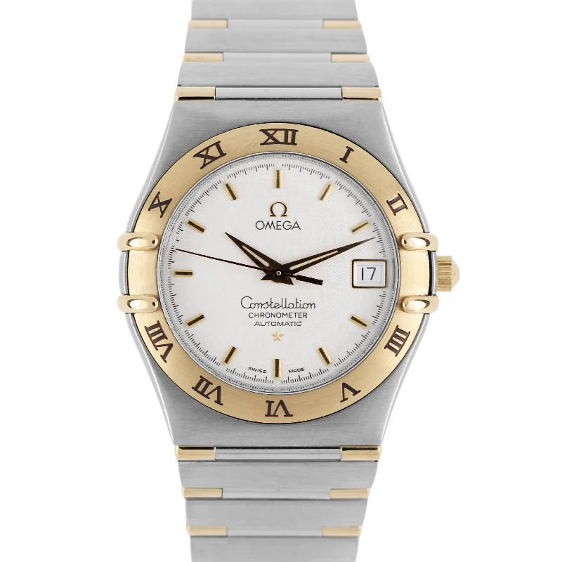 Minimalist Men’s Watches For Sleek Fashion-Omega Constellation Two-Tone 18k Yellow Gold Steel Silver 35.5mm 1202.30 Watch