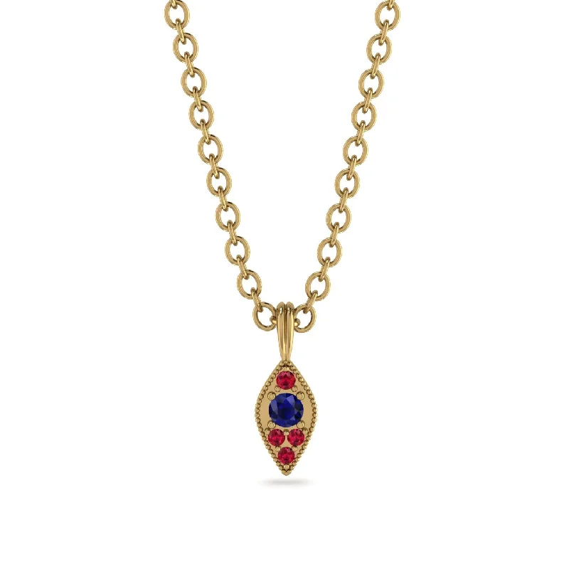 Milgrain Ruby Necklace - Jessie No. 58