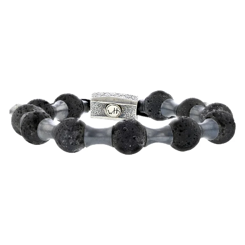 Stunning Beaded Bracelet Sets For Layered Looks-William Henry Sterling Silver Volcanic Ash Bead Bracelet