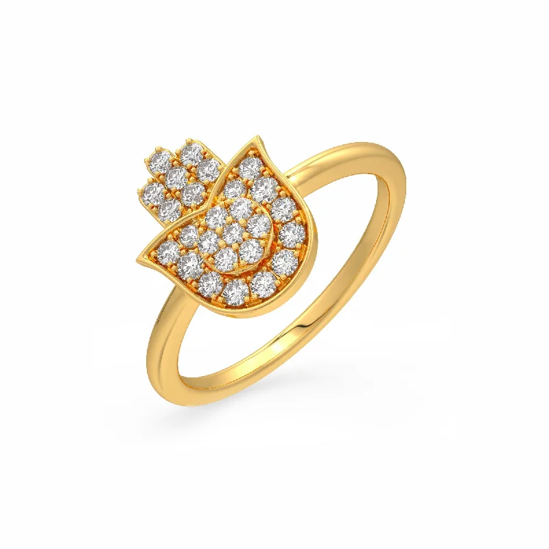 Timeless Gold Rings For Elegant Fashion-Opulent Hamsa Ring