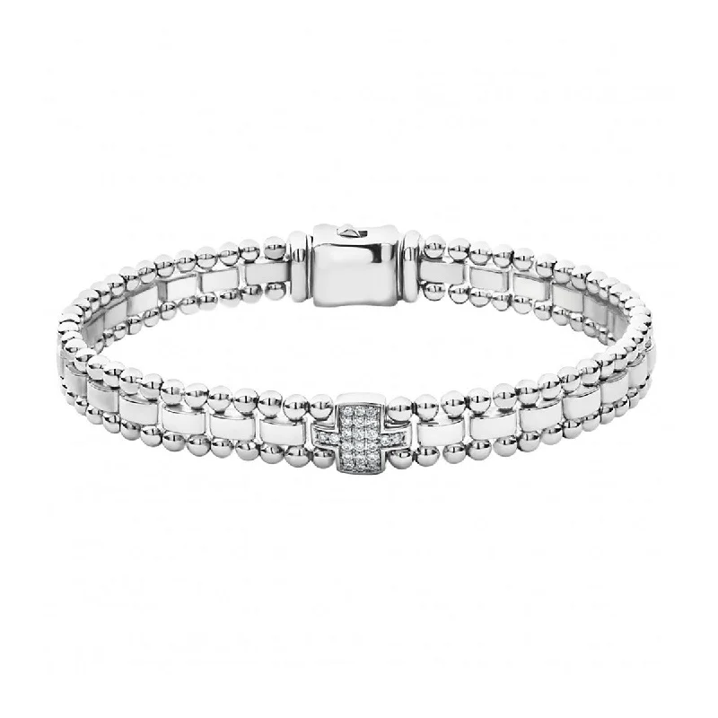 Stunning Custom Bracelets For Personalized Gifts-Single Station Diamond Link Bracelet