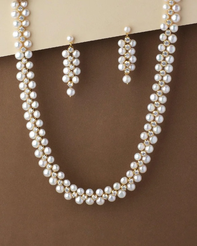 Ravishing Real Pearl Necklace Set