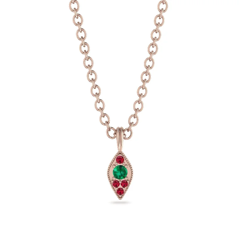 Milgrain Ruby Necklace - Jessie No. 50