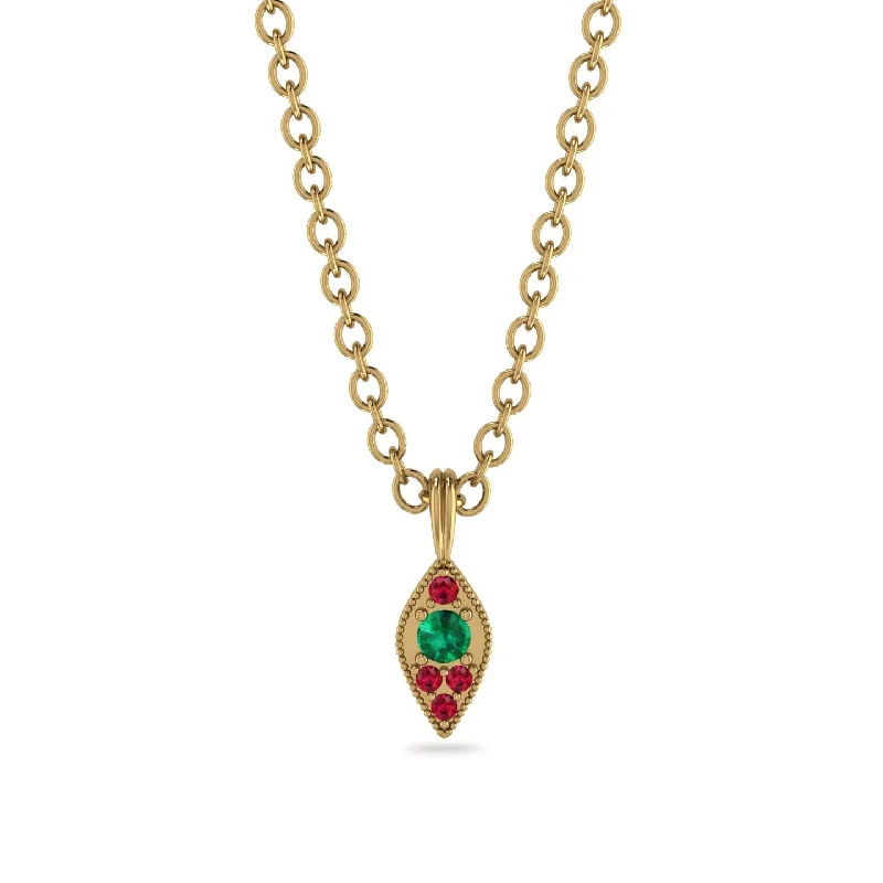 Milgrain Ruby Necklace - Jessie No. 49