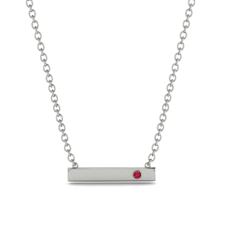 Ruby Gold Necklace Bar - Crystal No. 12