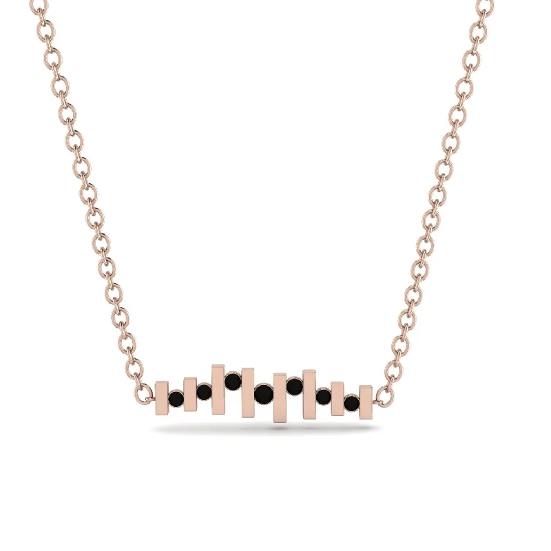 Bars Black Diamond Necklace - Mercy No. 8