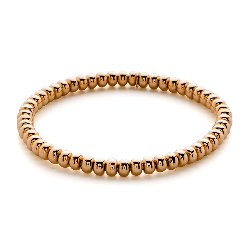 Timeless Sterling Silver Bracelets For Everyday Wear-Tresore Stretch 5mm Bracelet in Rose Gold