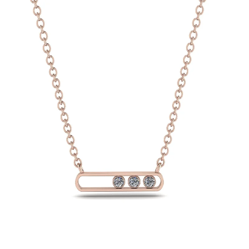 3 Diamond Stone Hollow Necklace - Zaria No. 2