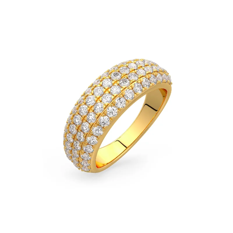 Elegant Rose Gold Rings For Stylish Fashion-Diamond Dome Pave Ring