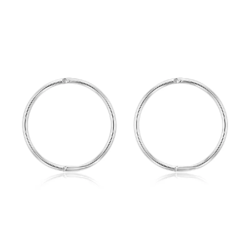 Vibrant Earrings For Fun Fashion-Sterling Silver Plain 15mm Sleeper Earrings