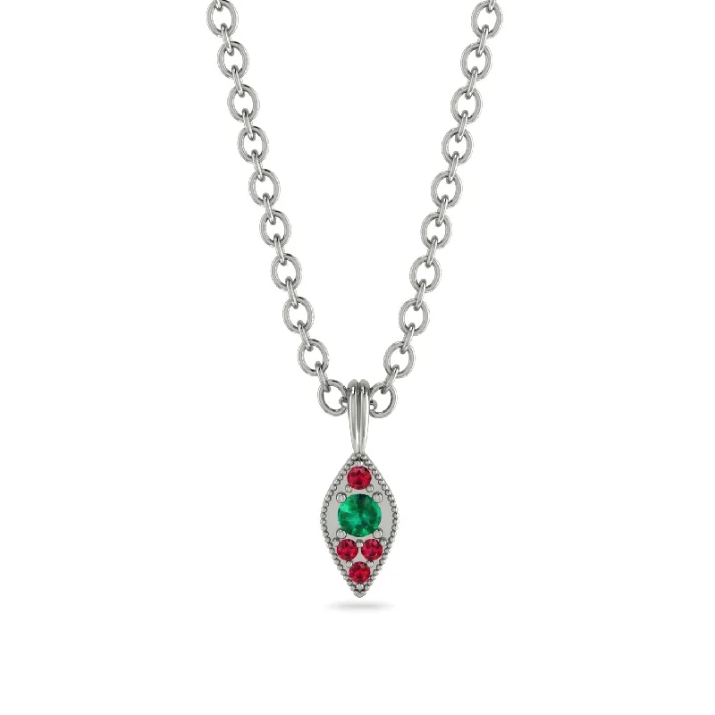 Milgrain Ruby Necklace - Jessie No. 51