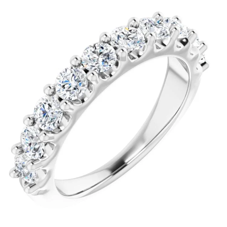 Luxury Wedding Bands For Timeless Elegance-Platinum 1 1/5 CTW Natural Diamond Anniversary Band