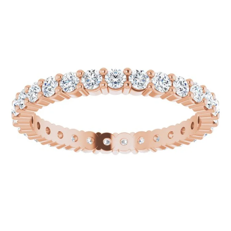 Elegant Rose Gold Rings For Stylish Fashion-14K Rose 9/10 CTW Lab-Grown Diamond Eternity Band Size 5