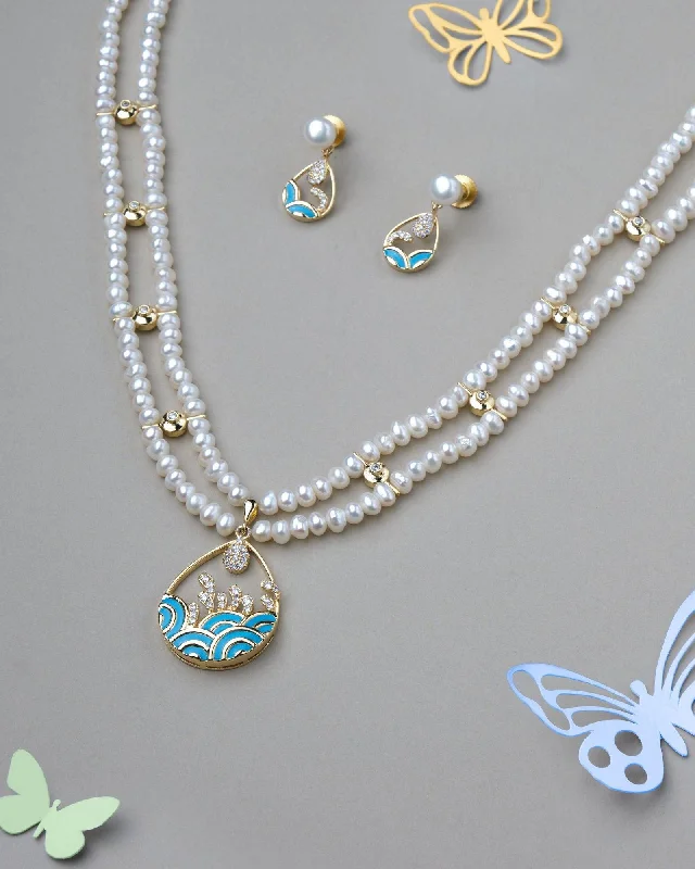 Gorgeous Real Pearl Necklace Set