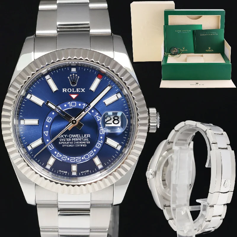 Custom Engraved Watches For Personalized Gifts-2021 MINT Rolex Blue Sky-Dweller White Gold Oyster 42mm 326934 Watch Box