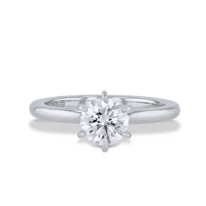 Sparkling Wedding Rings For Elegant Bridal Looks-1.02 Carat Round Diamond Platinum Engagement Ring