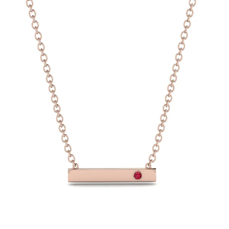 Ruby Gold Necklace Bar - Crystal No. 11