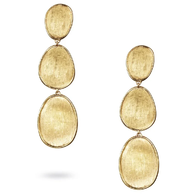 Unique Earrings For Artistic Style-Marco Bicego Lunaria Oval Triple Yellow Gold Drop Dangle Earrings OB1349