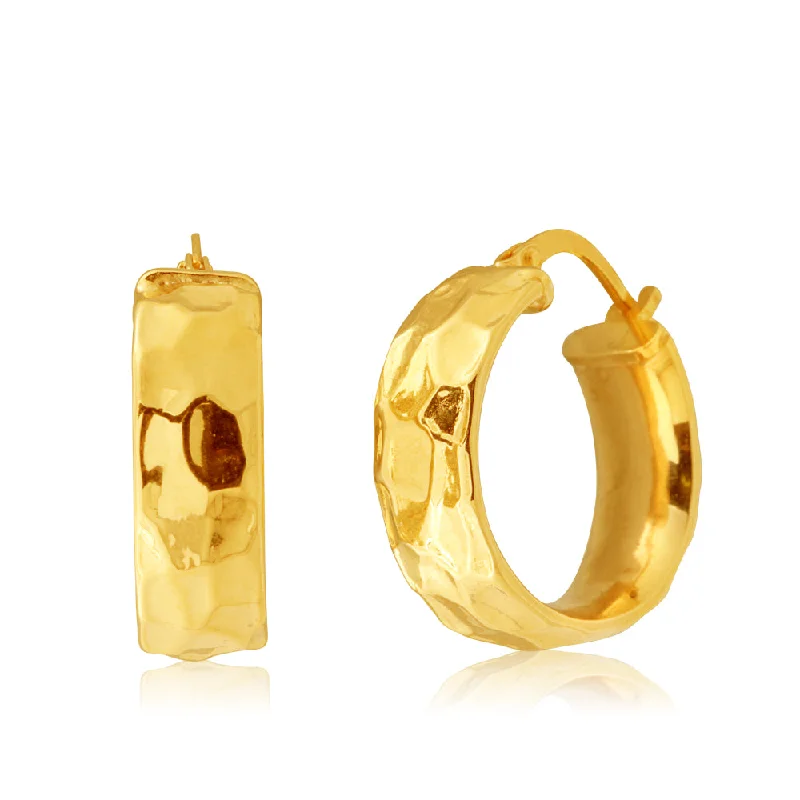 Colorful Earrings For Everyday Style-9ct Yellow Gold Silver Filled 15mm Hoop Earrings