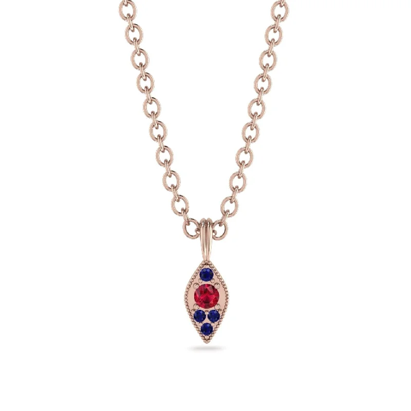 Milgrain Sapphire Necklace - Jessie No. 71