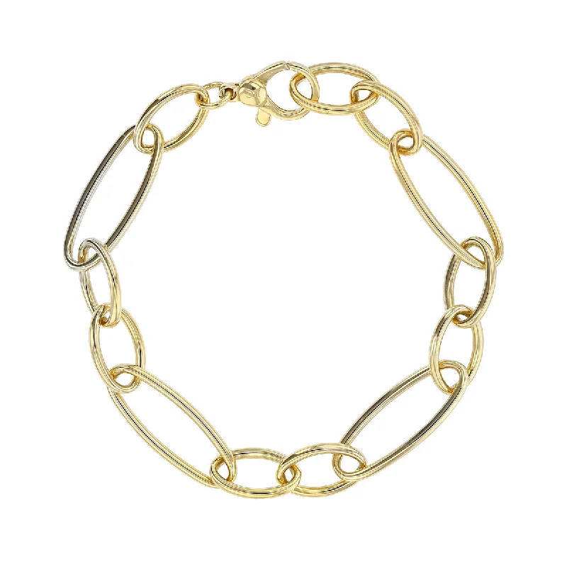 Stunning Sapphire-Studded Bracelets For Luxury Glam-18K Yellow Gold Alternating Link Bracelet