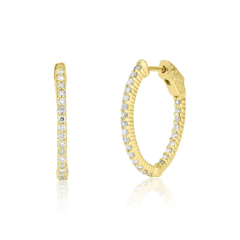 Affordable Earrings For Every Budget-Inside Out Diamond Oval Hoop Earrings