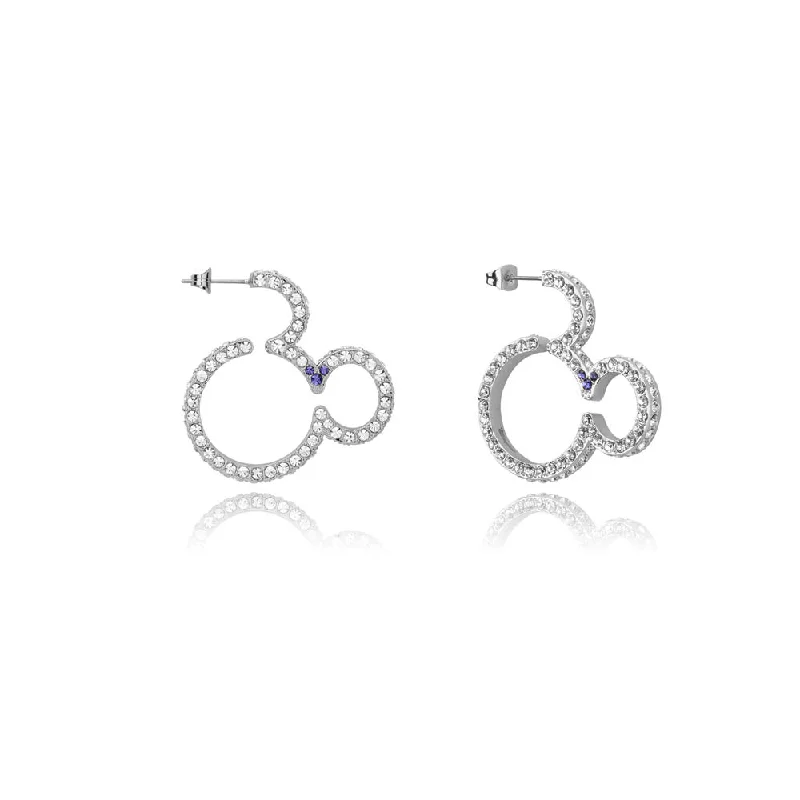 Geometric Earrings For Modern Appeal-Disney Mickey Mouse Crystal Hoop Earrings