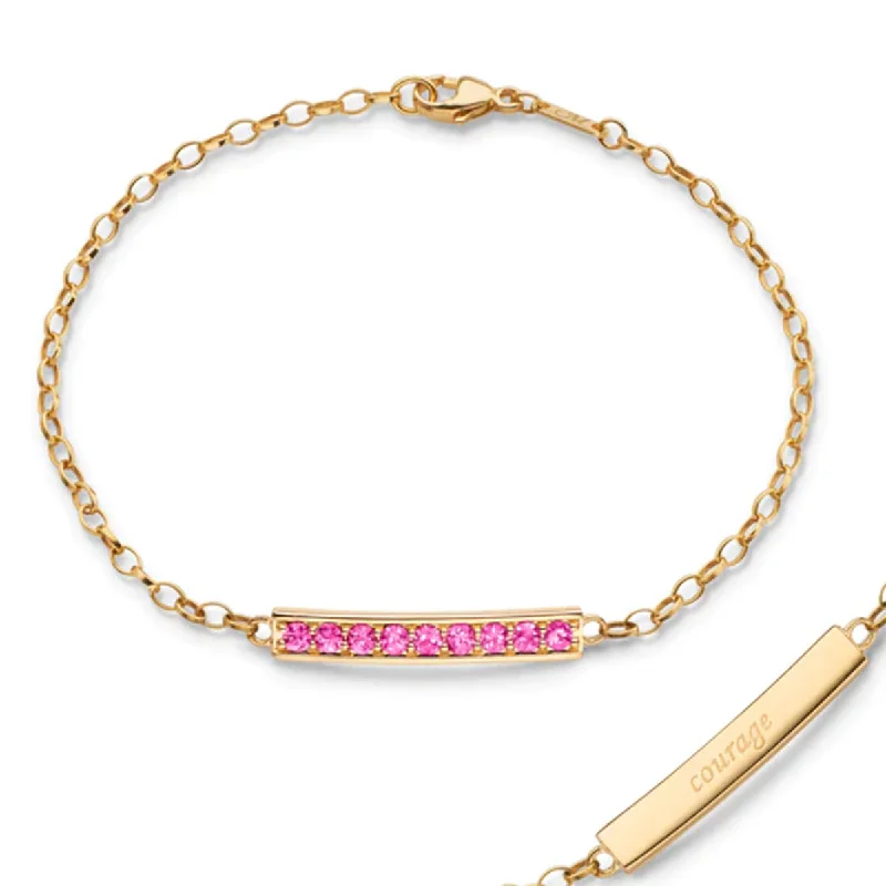 Gorgeous Silver-Plated Bracelets For Budget-Friendly Fashion-Pink Sapphire Courage Petite Poesy Bracelet