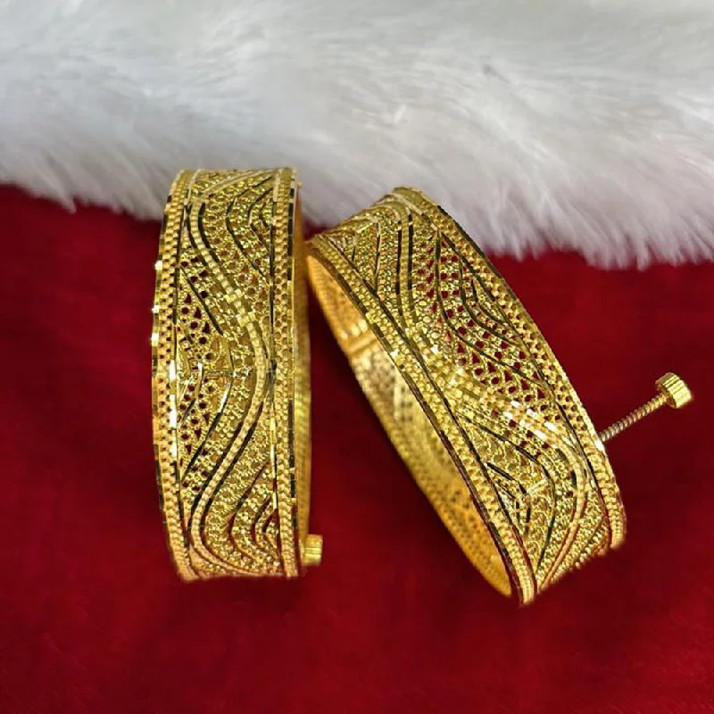 Stunning Gold Wedding Bangles For Timeless Glam-Pari Art Jewellery Forming Openable Bangles Set