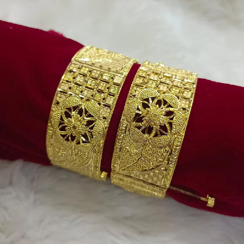 Timeless Diamond Bangles For Bridal Glam-Pari Art Jewellery Forming Gold Openable Bangles Set